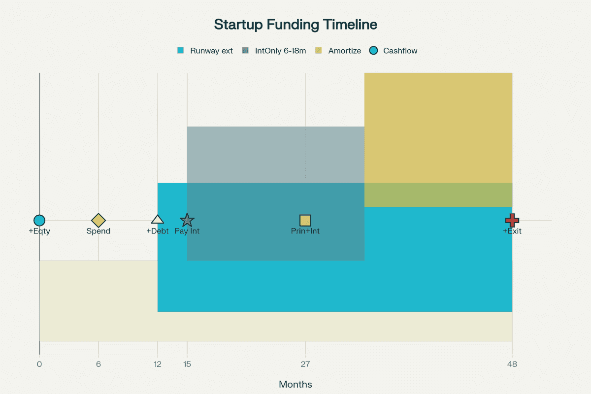 Venture Debt Timeline: How debt financing integrates with equity rounds throughout the startup lifecycle