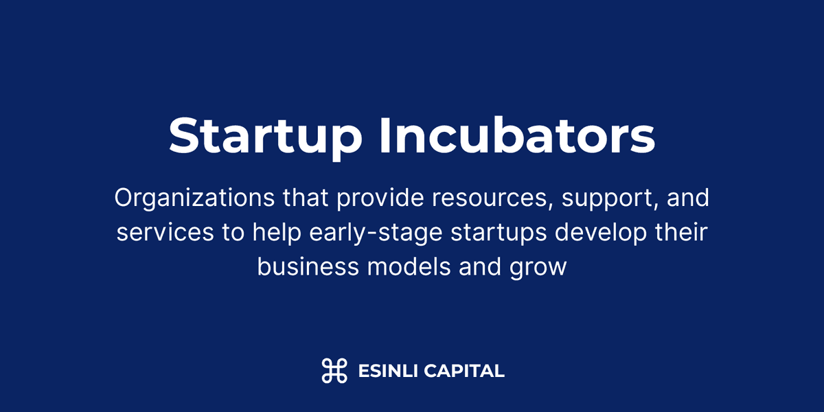Startup Incubators: Organizations that provide resources, support, and services to help early-stage startups develop their business models and grow